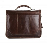 Мужской кожаный коричневый портфель John McDee jd7091c