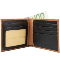  	Кошелек мужской кожаный Smith & Canova FUL90015-BLK-TAN
