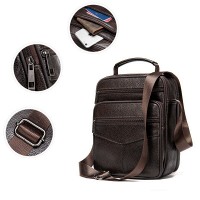 Мужская кожаная тёмно-коричневая сумка Vintage 14991