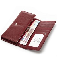 Женский кожаный кошелек Bright DR. BOND W46 wine red