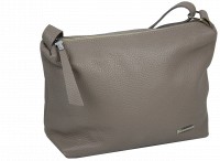 	Женская кожаная сумка через плечо Borsacomoda бежевая