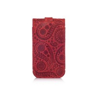Ключница из кожи HiArt KH-03 Shabby Red Berry Buta Art