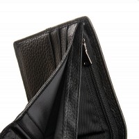 Мужской кожаный кошелек с зажимом для купюр BE BRETTON 208-L0613 black mix