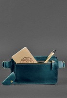 Женская кожаная поясная сумка BlankNote Dropbag Maxi зеленая Krast BN-BAG-20-MALACHITE