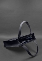 Женская кожаная сумка шоппер Бэтси  BlankNote с карманом синяя BN-BAG-10-1-NN