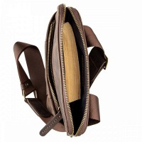 Мужская кожаная коричневая сумка Shvigel 11180