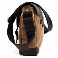 Мужская сумка через плечо из кожи и канваса TARWA RСс-6002-3md