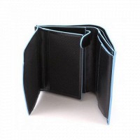 Черное кожаное мужское портмоне Piquadro Blue Square (PU1740B2_N)
