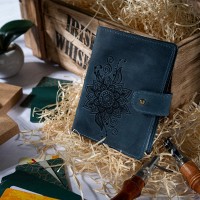 Кожаный картхолдер Hi Art «Mehendi Classic» CH-06 Shabby Lagoon