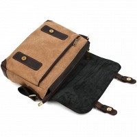 Мужская сумка через плечо из кожи и канваса TARWA RСс-6002-3md