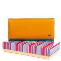 Женский кожаный кошелек Rainbow DR. BOND WRS-501-2 yellow
