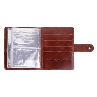 Кожаный картхолдер Hi Art «Mehendi Classic» CH-06 Crystal Сognac