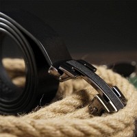 Мужской кожаный ремень автомат Vintage 20262