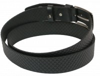 Мужской кожаный ремень под джинсы Skipper 1089-38 черный 3,8 см