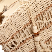 Пляжная плетеная сумка PODIUM 9136 beige