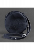 Женская кожаная круглая сумка  BlankNote Бон-Бон темно-синяя BN-BAG-11-NAVY-BLUE
