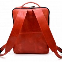 Кожаный женский красный рюкзак TARWA rr-7280-3md