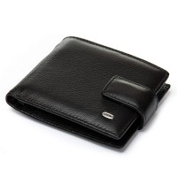 Мужской кожаный кошелек  DR. BOND MS-28CK black