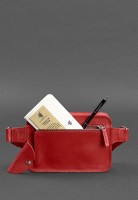Кожаная поясная сумка Dropbag Mini красная BN-BAG-6-RED