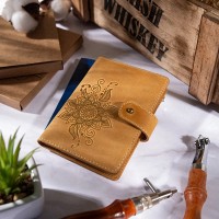 Обложка для паспорта из кожи Hi Art «Mehendi Classic» PB-02/1 Shabby Honey