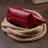 Женская кожаная косметичка Amelin GRANDE PELLE 11303 Красная