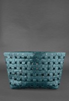 Кожаная плетеная женская сумка BlankNote Пазл Xl зеленая Krast - BN-BAG-34-MALACHITE