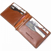 Кожаный зажим для купюр GRANDE PELLE 11474 Коричневый