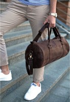 Мужская кожаная сумка-бочонок BlankNote Harper «Орех»