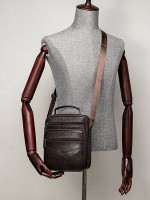 Мужская кожаная тёмно-коричневая сумка Vintage 14991