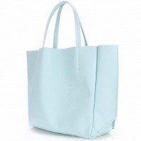 Кожаная сумка POOLPARTY Soho babyblue