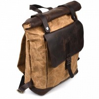 Мужской рюкзак из кожи и канваса TARWA RCw-5191-3md