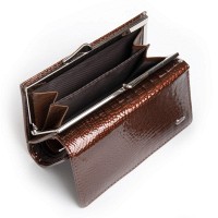 Женский кожаный лаковый кошелек SERGIO TORRETTI FEW214 brown