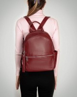 Женский кожаный рюкзак ALEX RAI 95517-9 bordo