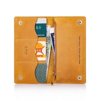 Кожаный бумажник Hi Art WP-05 Mehendi Art желтый