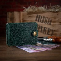 Зажим для купюр тёмно-зелёный Hi Art «Mehendi Art» MC-01