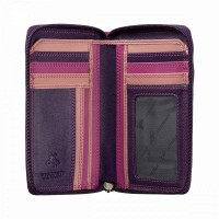 Женский кожаный кошелек с RFID защитой Visconti RB98 Aruba (Berry Multi)