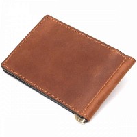 Кожаный зажим для купюр GRANDE PELLE 11477 Коричневый