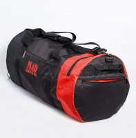 Спортивная сумка-тубус черная с красным MAD XXL 50L