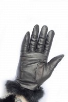 Перчатки женские чёрные кожаные 746s2 M Shust Gloves
