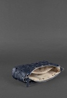 Кожаная плетеная женская сумка BlankNote Пазл S синяя Crazy Horse BN-BAG-31-NN