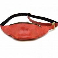 Кожаная красная сумка на пояс Tarwa rr-3034-3md