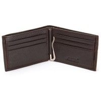 Мужской кожаный кошелек с зажимом для купюр BE BRETTON 168-24C brown