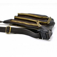 Кожаная темно-коричневая сумка на пояс TARWA gc-8179-3md