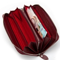 Женский кожаный кошелек Bright DR. BOND W201 wine red