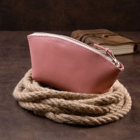 Женская кожаная косметичка Amelin GRANDE PELLE 11299 Пудровая