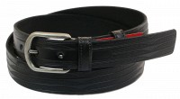 Мужской кожаный ремень под брюки Skipper 1028-33 черный 3,3 см