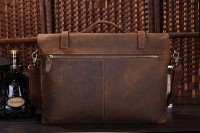 Мужской кожаный коричневый портфель John McDee jd7082r