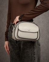 Женский молодежный кожаный клатч ALEX RAI 29052 pale grey