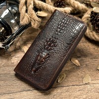 Мужской тёмно-коричневый кошелёк из натуральной кожи Vintage 20235