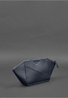 Женская кожаная косметичка BlankNote темно-синяя Краст BN-CB-2-NAVY-BLUE